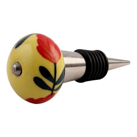 Red Flower Ceramic Wine Stopper